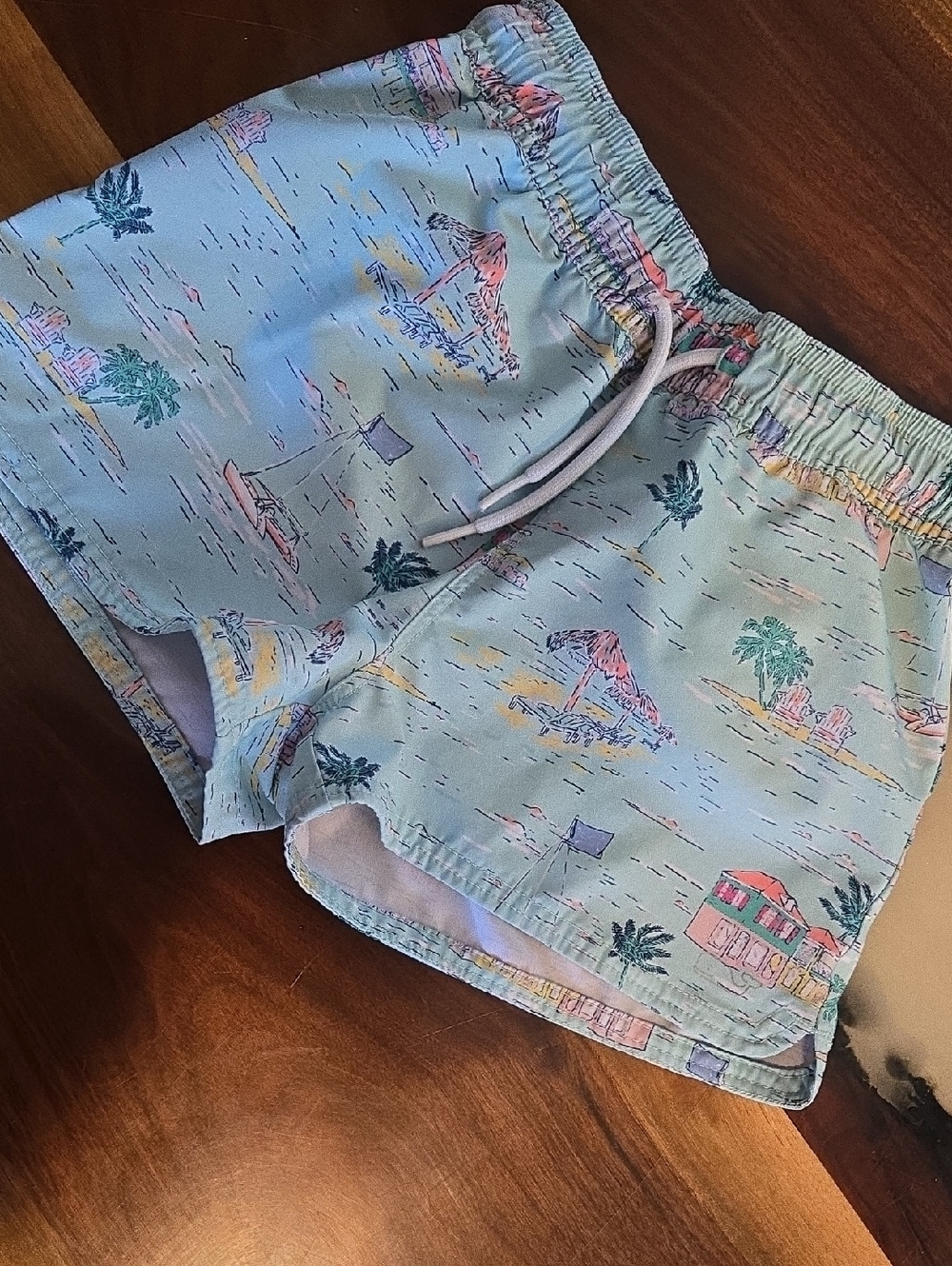 Vineyard Vines Pastel Blue and Pink Tropical Swim Shorts